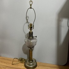 Vintage  Lamp Glass , Brass &