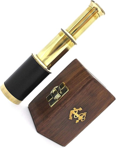 Brass pocket telescope - pocket,