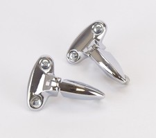 Classic Mini Boot Hinges Chrome Pair Supplied With Fixings 8B12601 NEW