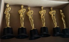 6 x Oscar Gold Plastic Star
