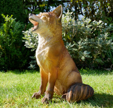 Fox Figure, Garden Statue, Country Wildlife Animal Resin Patio Lawn Ornament
