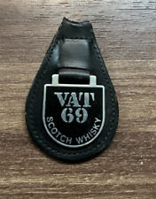 Vintage VAT 69 Scotch Whisky Keychain Leather Promotional Bar Collectible