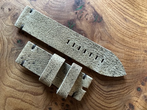 24mm distressed brown leather