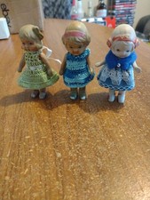 Vintage Bisque Dolls X3 Foreign 3/ Half Inches With Moveable Arms