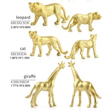 12 Set Of Gold Plastic Animal