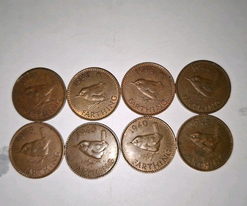 Vintage british farthing coin - vintage,