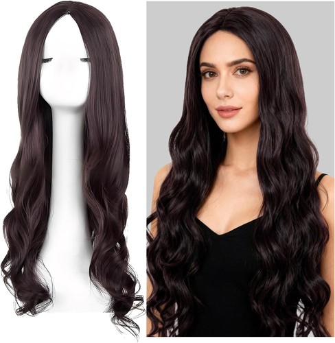 Brown wig 70cm long dark - 70cm,