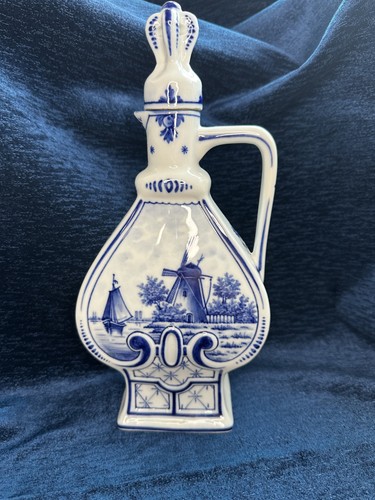 Vintage delft blue windmill - blue,