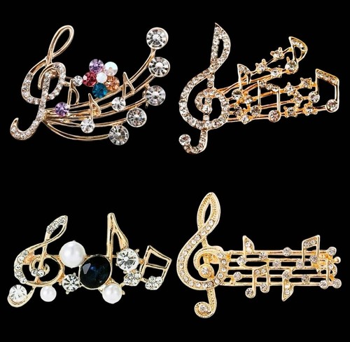 Gold crystal treble - gold, clef
