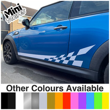 for MINI COOPER S SIDE CHEQUERED FLAG STRIPES VINYL DECALS STICKER CHECKERED