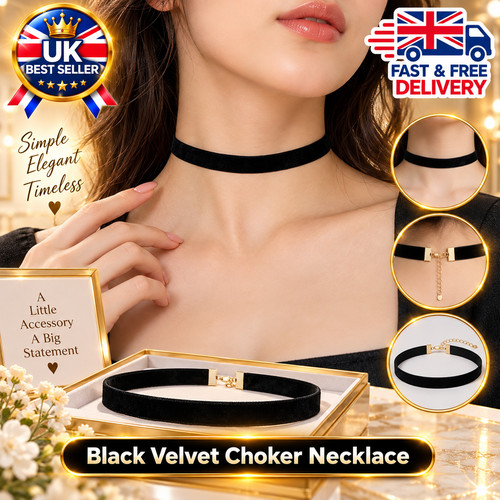 Choker necklace velvet black - necklace,