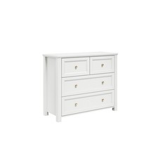IVES White Chest Of Drawers - Black Handle Panelled Bedroom Storage
