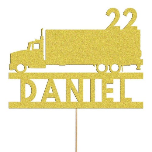Personalised truck cake - cake, topper