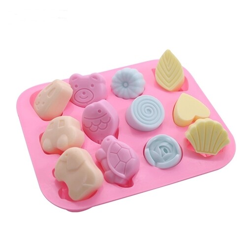 Multi soap mould - shells, rose
