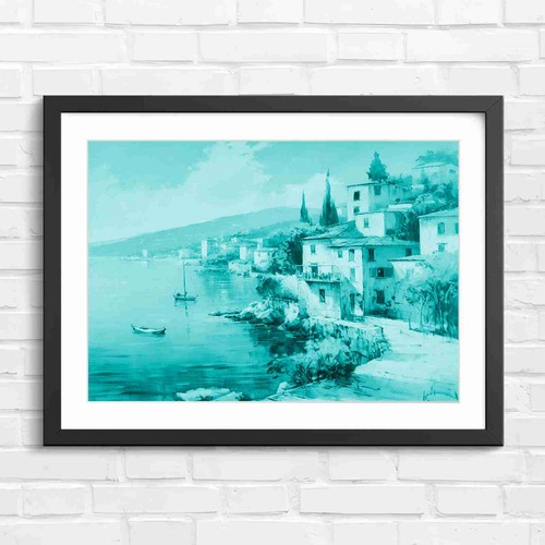 Seaside village with boats and - seaside,
