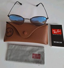 Ray-Ban Round Metal RB3447 Blue Mirror Lenses & Black Metal Frame - Excellent