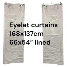 Eyelet Silver Lined Curtains Size 168x137cm 66x54 New Lightweight Ready Made UK
