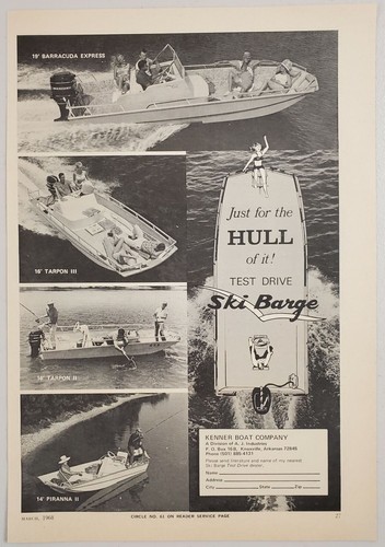 1963 print kenner ski barge - print,