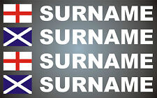 4x Rally Flag/Name Set Choice of flag Motorsport Graphics Stickers Decals