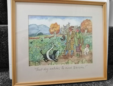 Scottish Artist Jean Creswell Cartoon Art Queen Phillip Andrex Labrador Framed