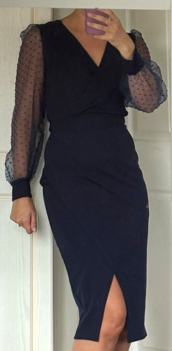 Quiz navy wrap - quiz, midi