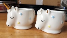 Unicorn Egg Cups Pair Ceramic George Asda 1 damaged