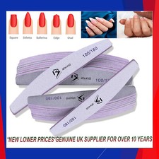 100/180/240 GRIT NAIL FILES PROFESSIONAL QUALITY HALF MOON/CURVED/DIAMOND BUFFER