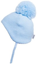 Satila BRIAN Knitted Pom Pom hat, BABY BLUE, Newborn to 3 months - FREE Mitts*