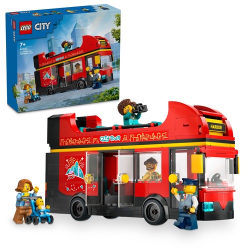 Lego city red double - red, double-decker