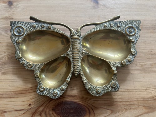 Vintage brass butterfly - brass,