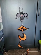 Halloween PARTY DECORATION Bat Hanging Streamer Orange Black Spooky