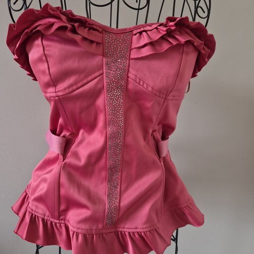 River island pink satin corset - river,
