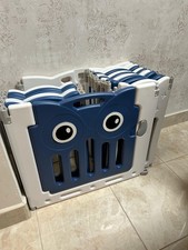 Foldable Baby Safety Playpen - Blue / 143cm / 179cm