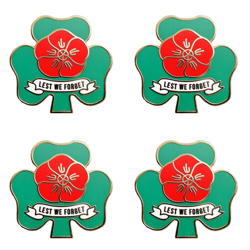 4pcs irish red poppyday pin - 4pcs,