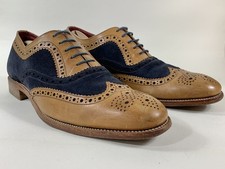 Design Loake Thompson  Cedar Leather & Dark Navy Suede Oxford Brogue Shoe UK 9F