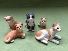 Five Resin Cat Ornaments
