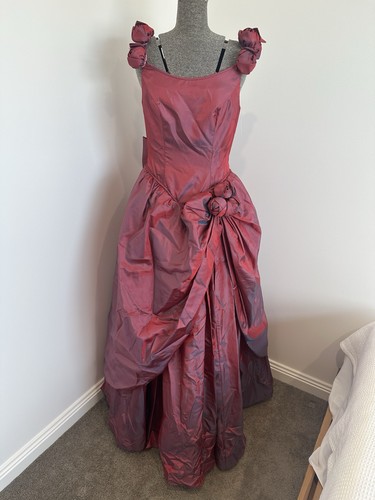 Vintage 80s rosette taffeta - vintage,