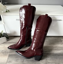 Womens Burgundy Western Cowboy