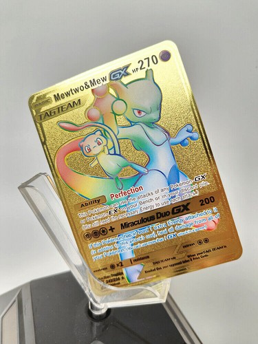 Mewtwo mew rainbow gold - gx,