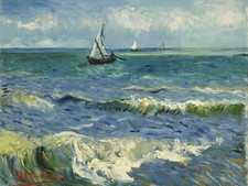 Seascape near Les Saintes Maries de la Mer by Vincent van Gogh + Ships Free