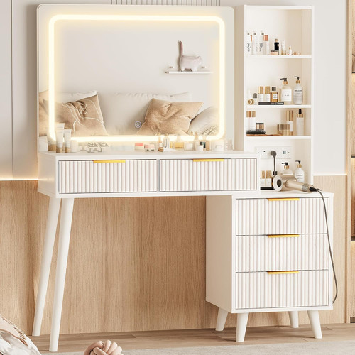 Vanity desk with mirror and - vanity,