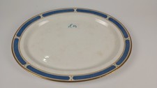 Booths 'Vintage Silicon china' Oval Platter Blue & Gold Coloured