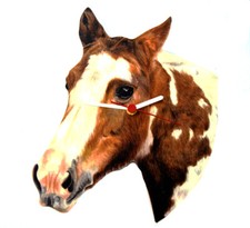 Piebald Horse Clock - Piebald