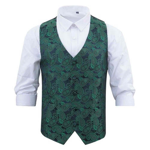 Navy green mens waistcoat - green,