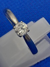 Palladium 950 Diamond 0.33 Carat Solitaire Ring Size N 2.4g