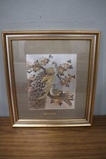 Yoshinobu Hara Limited Edition Etching Gilded With Silver And Gold- Peacock- Dut