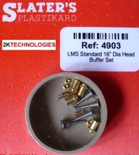 Slaters 4903 4mm Scale 00 Gauge 4 x LMS Standard 16" Dia Head Loco Buffer Set DS