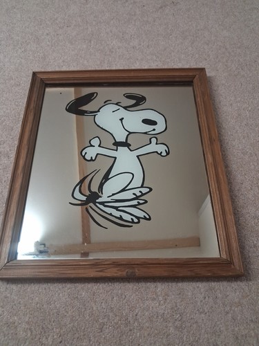 Vintage snoopy mirror picture - vintage,