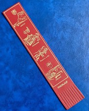 Rheinlauf Germany Souvenir Red & Gold Leather Bookmark Rhine River Koblenz