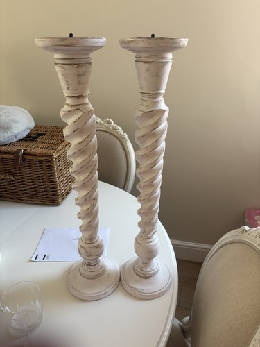 Large wooden candlesticks - large,
